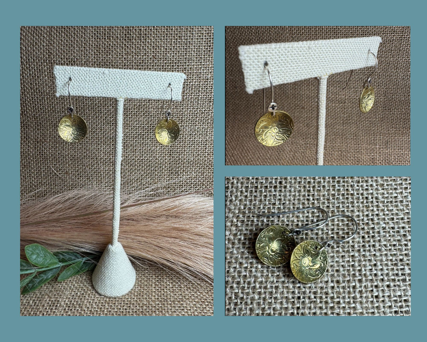 EARRINGS: SILVER AND BRASS
