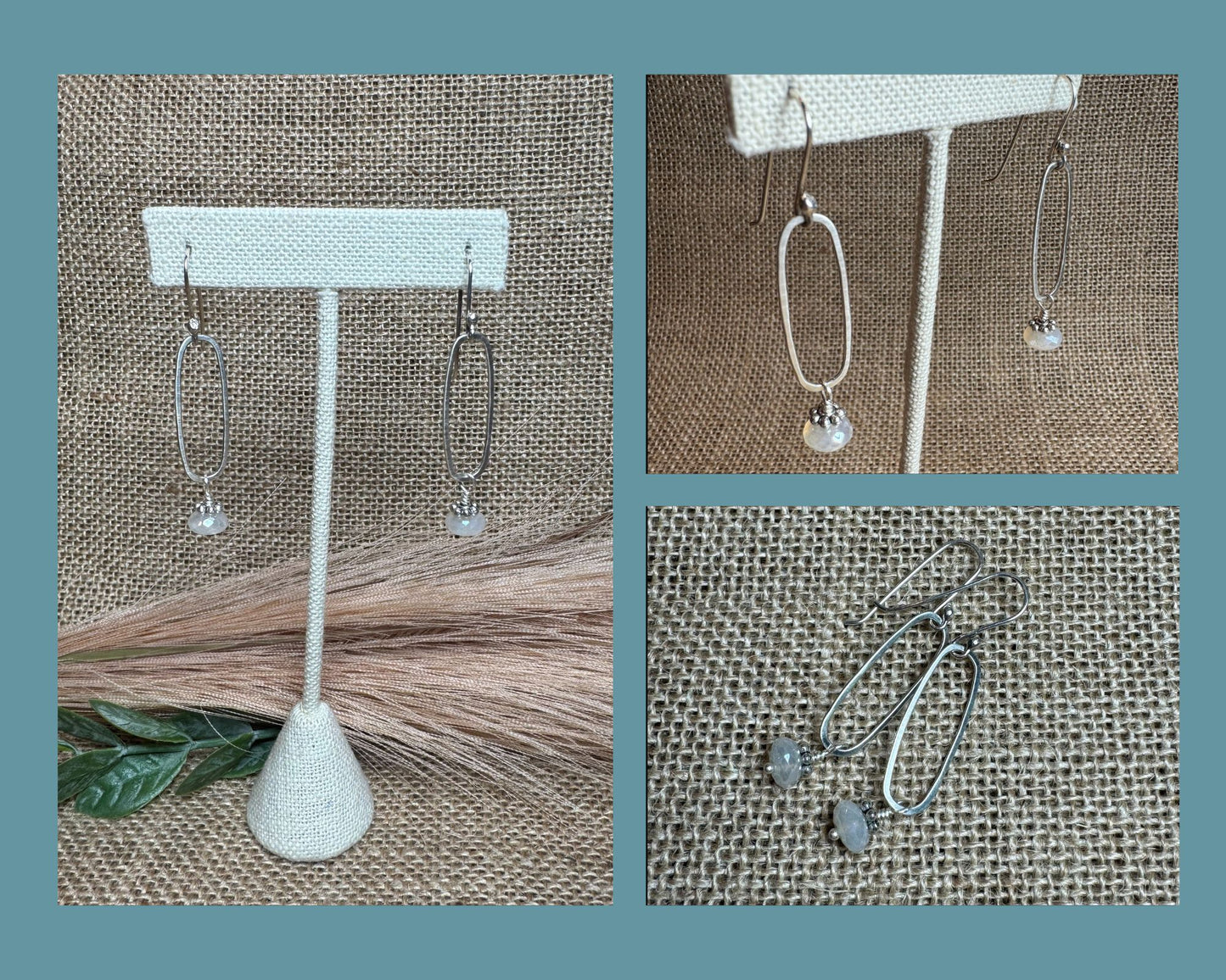 EARRINGS: OVAL CHALCEDONY