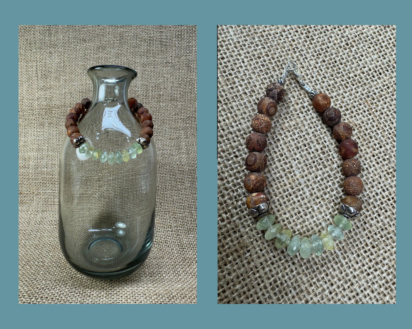 BRACELET: PREHNITE AND JASPER