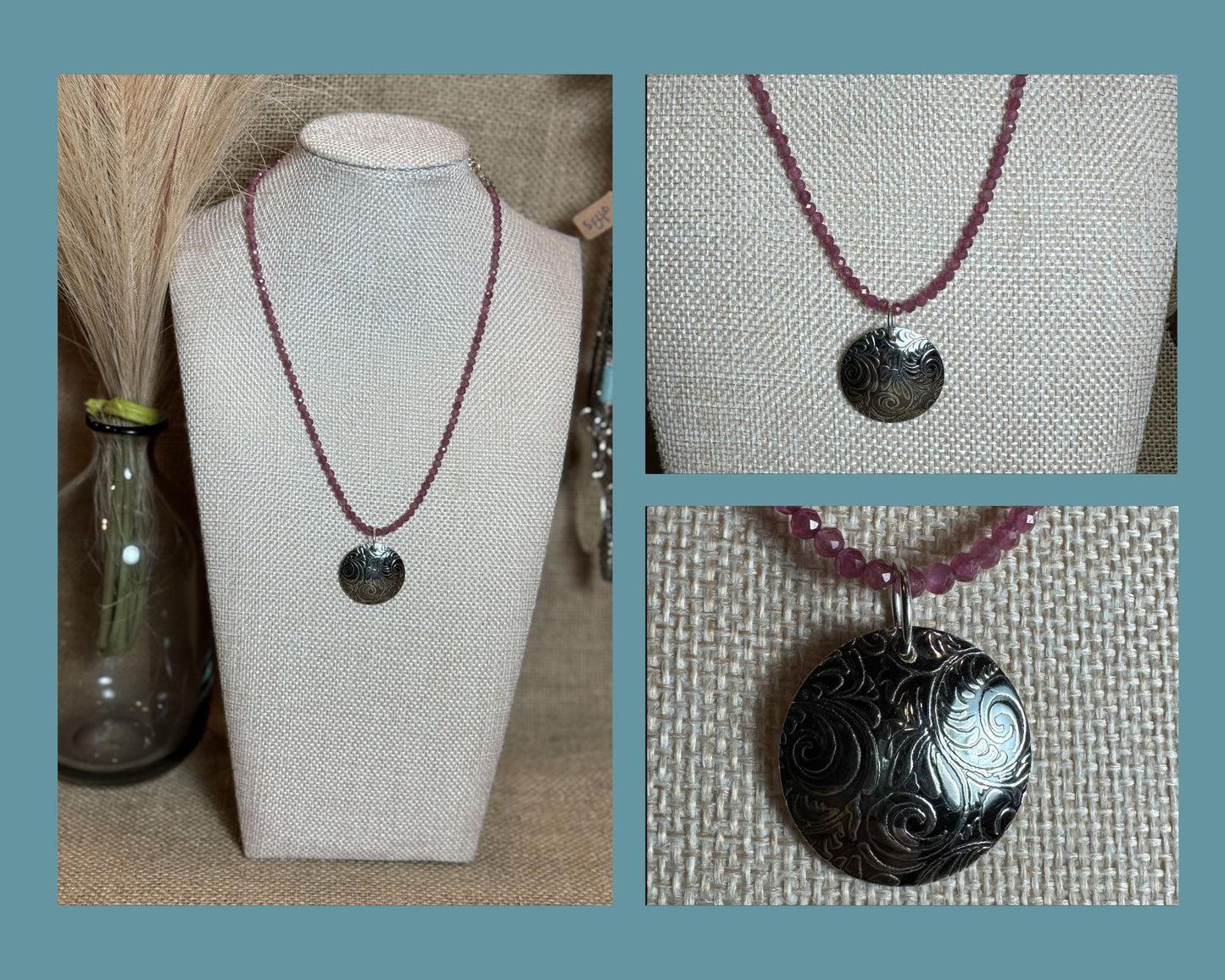 NECKLACE: PINK TOURMALINE SWIRL NECKLACE