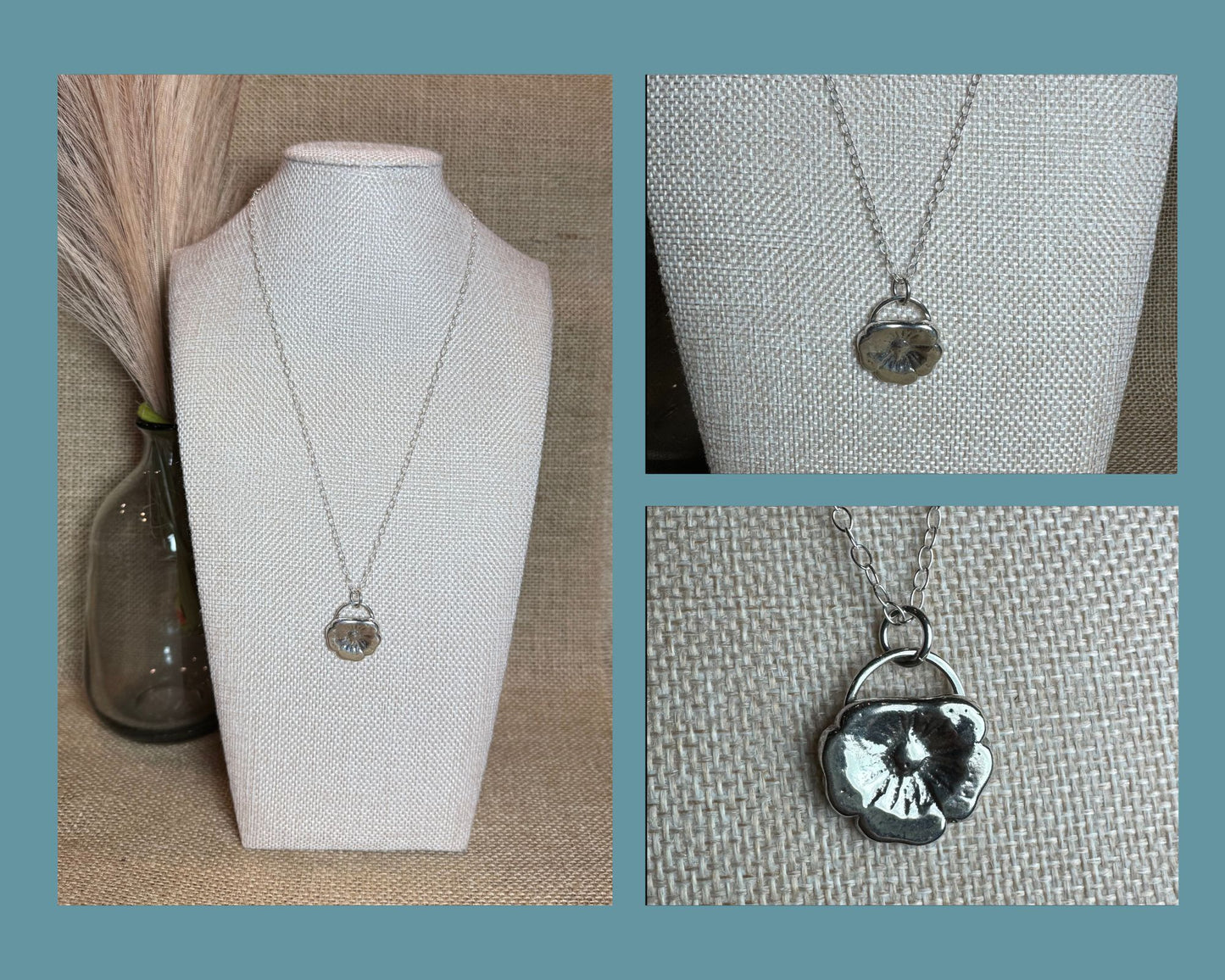 NECKLACE: SAND CASTED FLOWER
