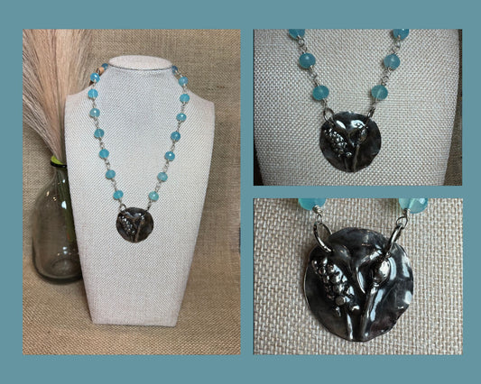 NECKLACE: BLUE CHALCEDONY