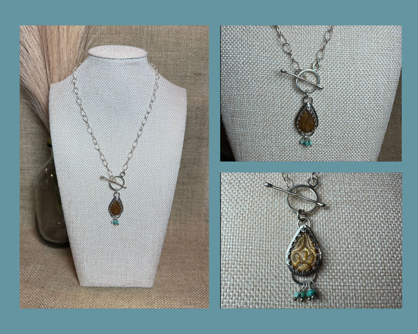 NECKLACE: SUNSTONE AND TURQUOISE