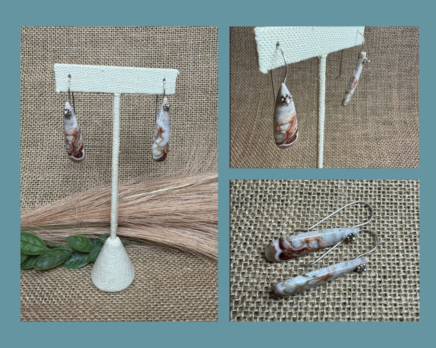 EARRINGS: LAGUNA LACE AGATE