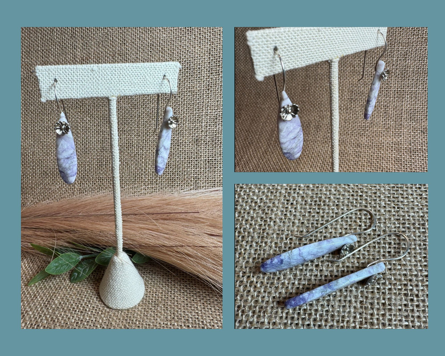 EARRINGS: PURPLE FLUORITE