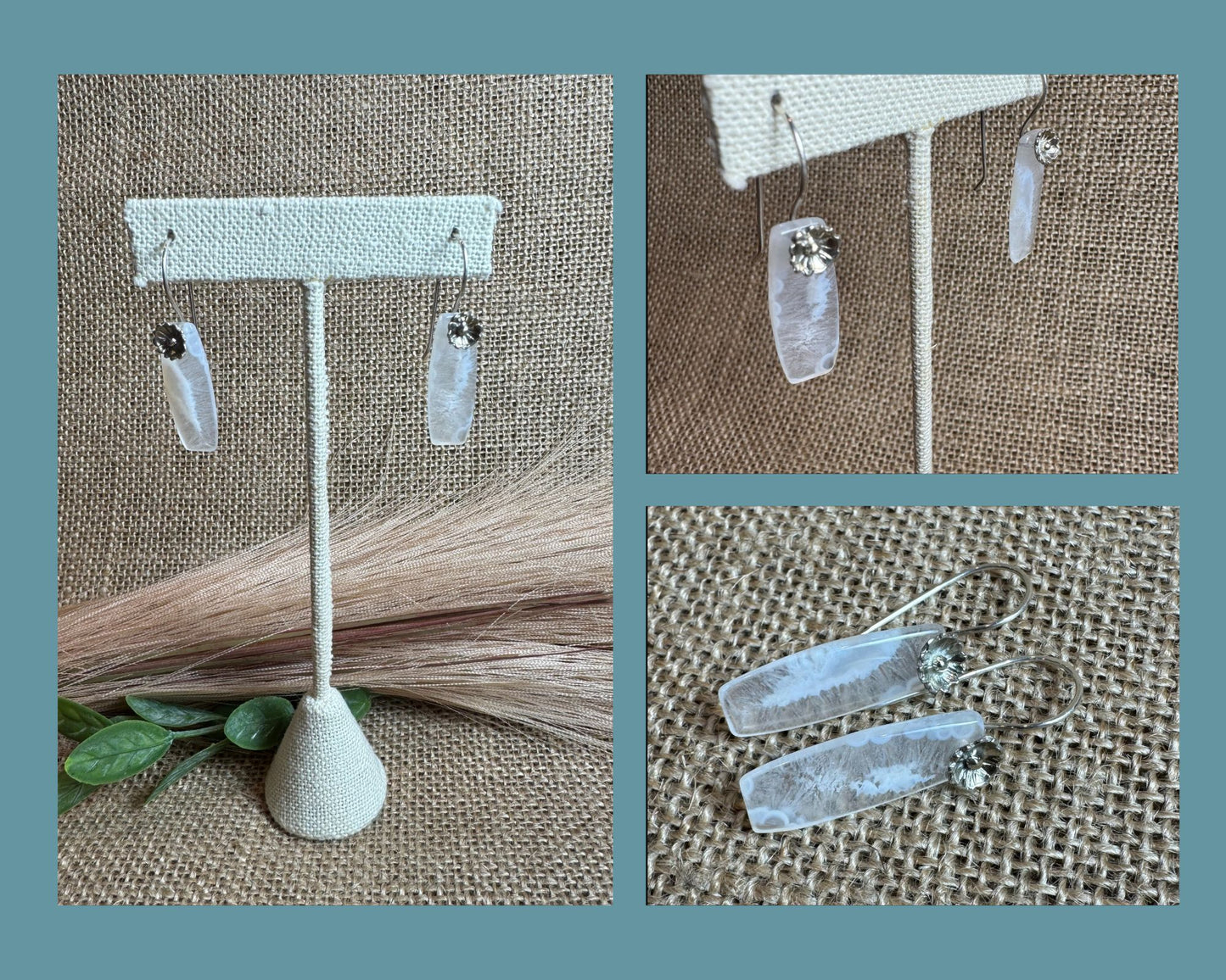 EARRINGS: CLEAR CALCITE
