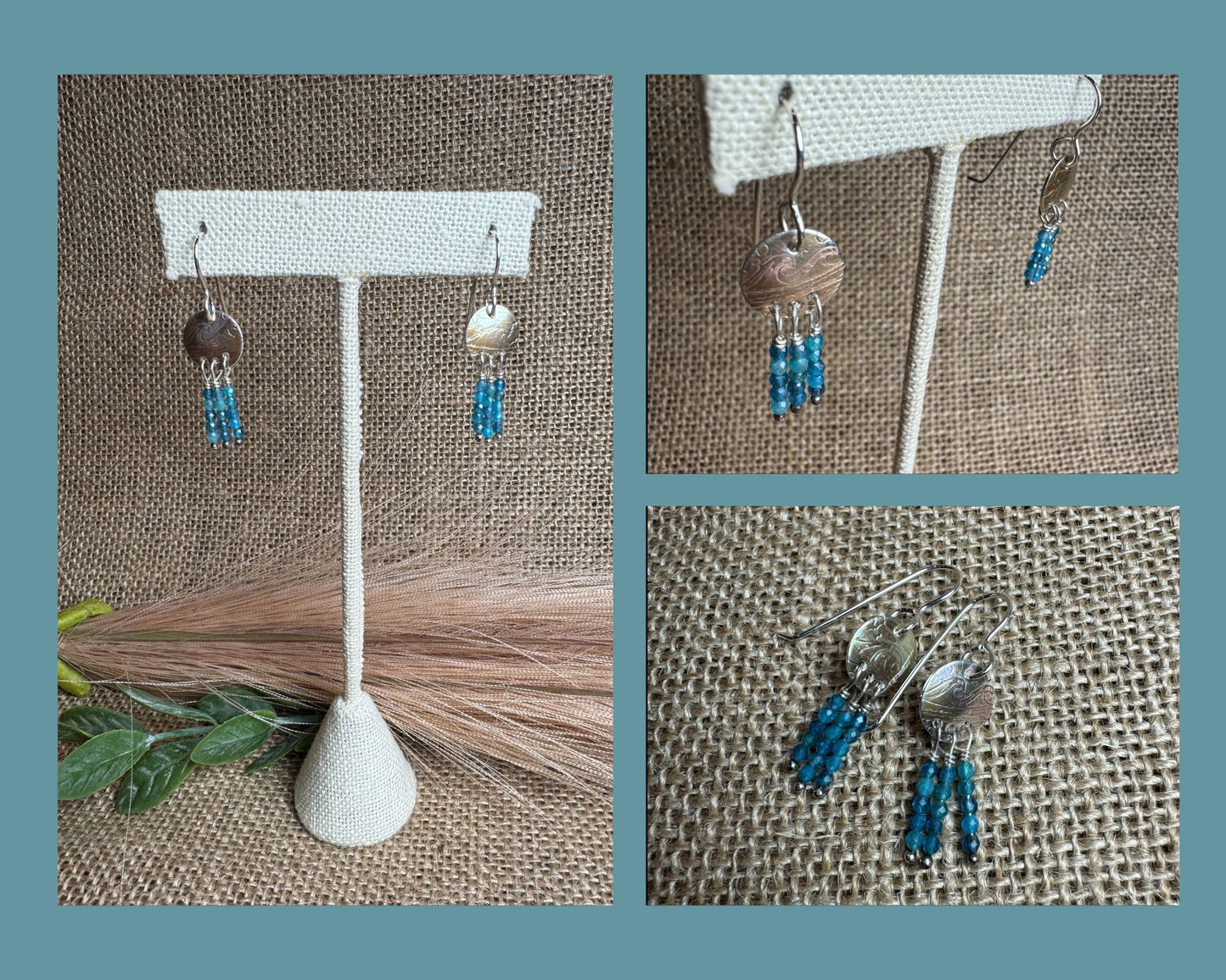 EARRINGS: BLUE APATITE