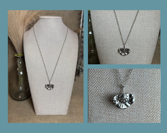 NECKLACE:  SAND CASTED FLOWER PENDANT