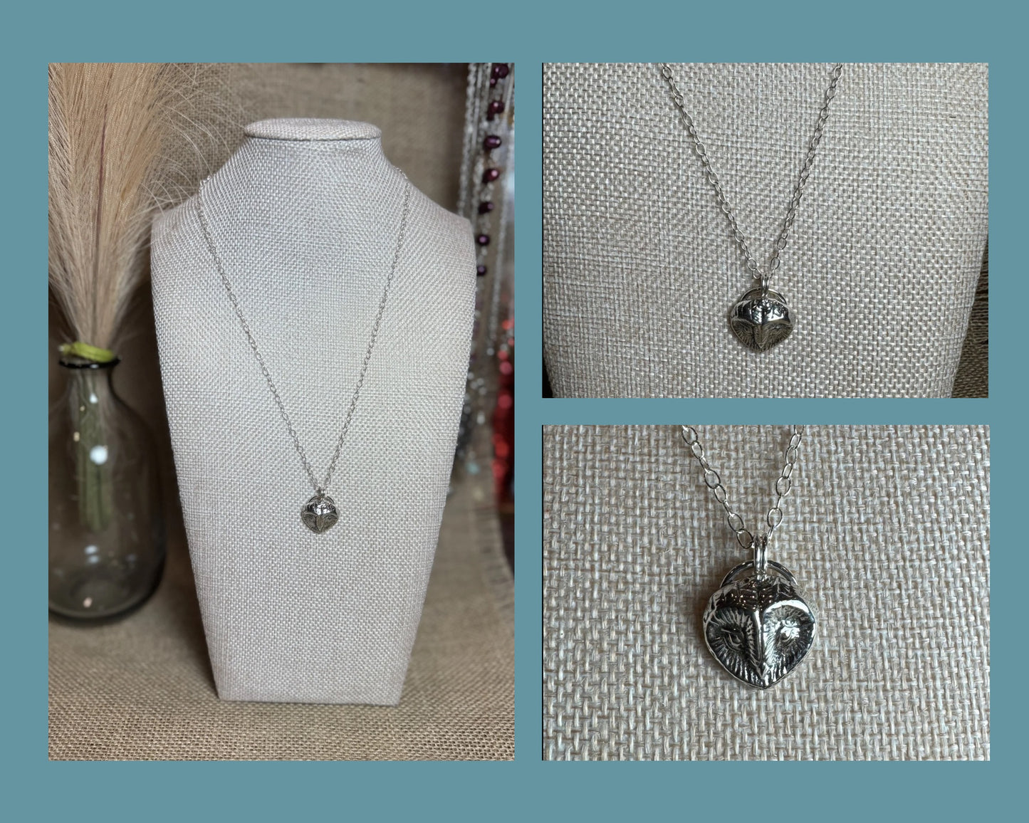 NECKLACE: SAND CASTED OWL PENDANT