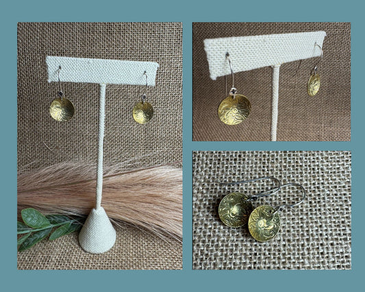 EARRINGS: SILVER AND BRASS