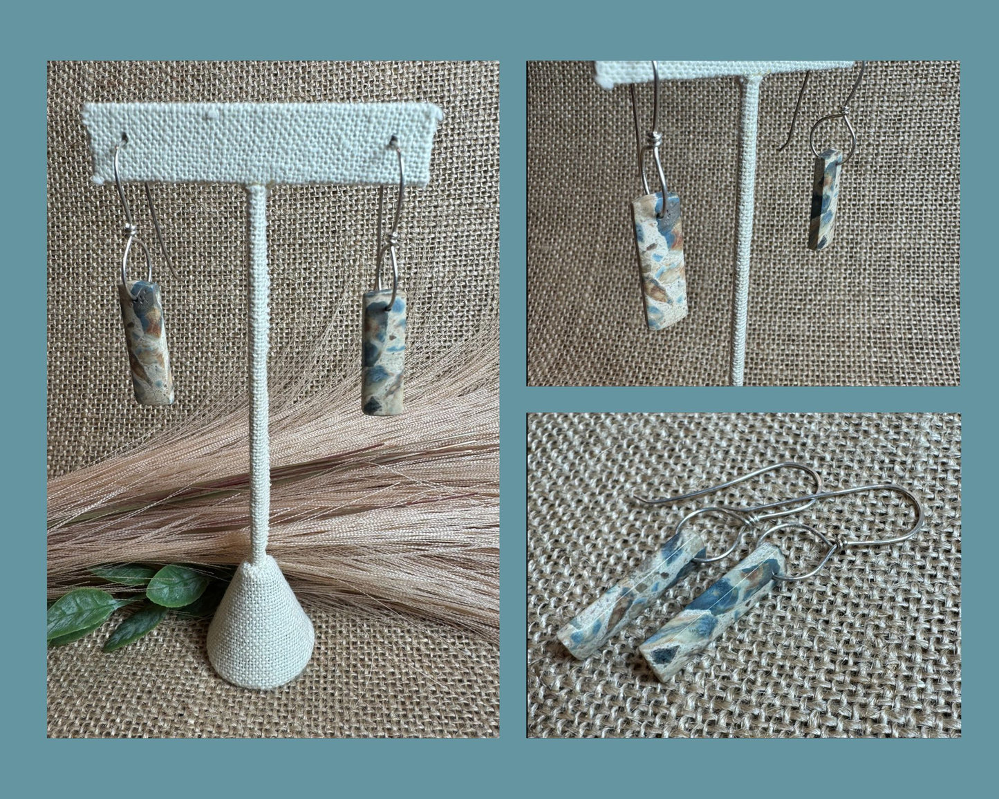 EARRINGS: SLATE BLUE JASPER